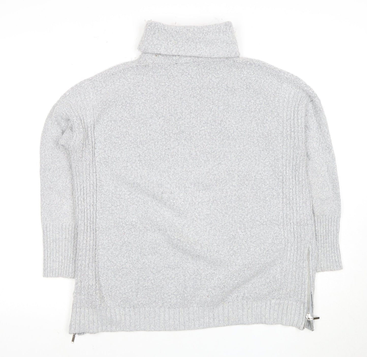 Wallis Women's Grey Pullover Jumper S, Roll Neck, Zip