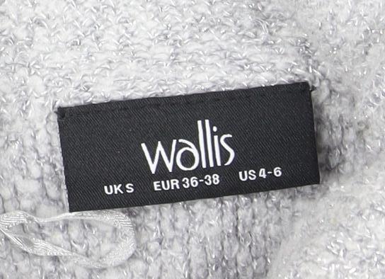 Wallis Women's Grey Pullover Jumper S, Roll Neck, Zip