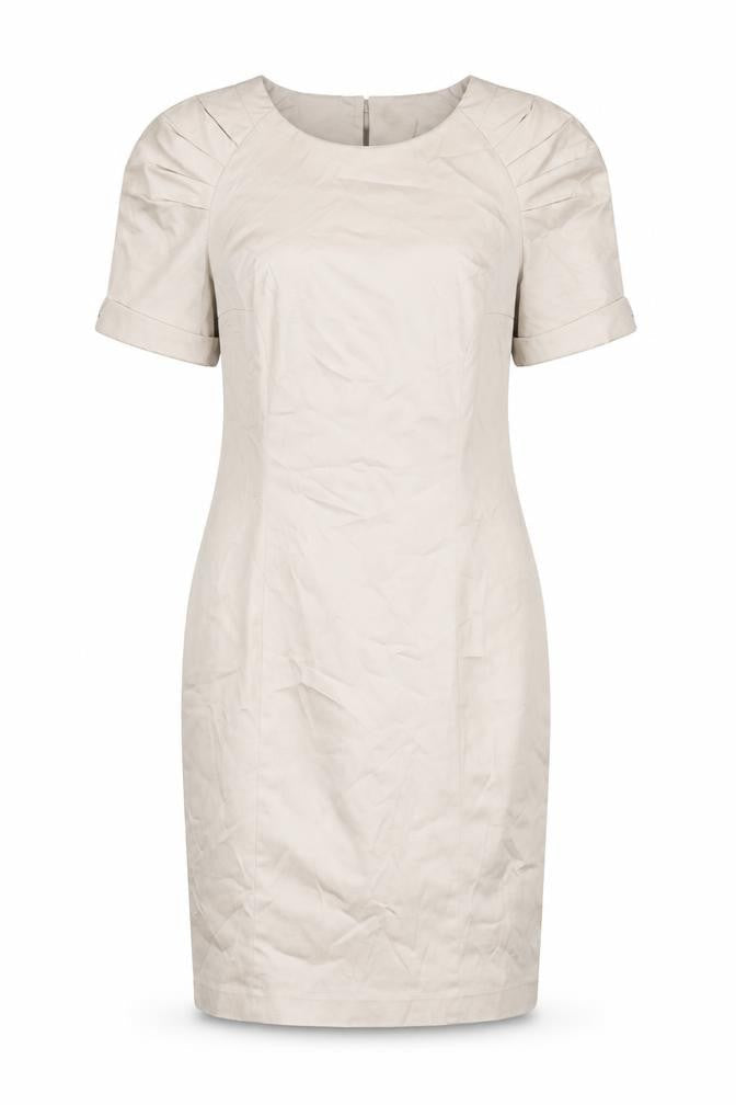 Front view of French Connection Women's Beige Sheath Dress, size 12