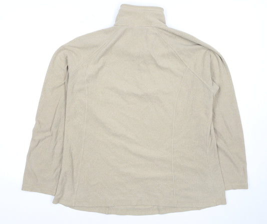 Lands' End Women's Beige Fleece Pullover Sweatshirt L