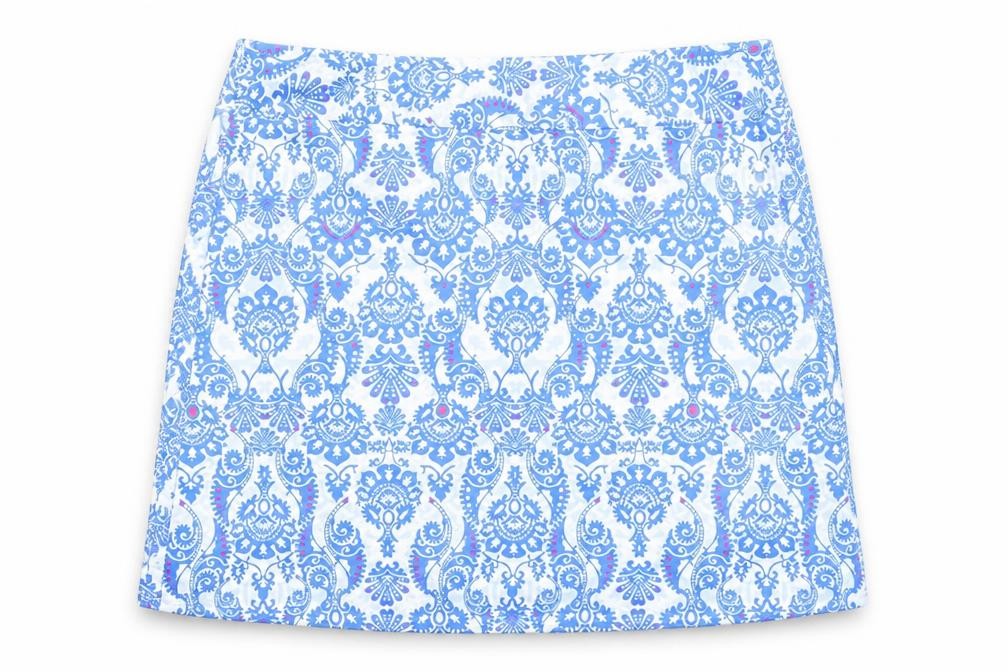 Oyamiki Women's Blue Geometric Short Skirt, L