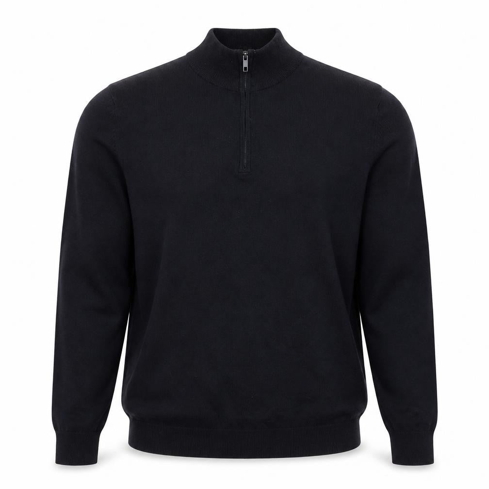 11 Degrees Men'S Black Slim Fit Full Zip Jumper S