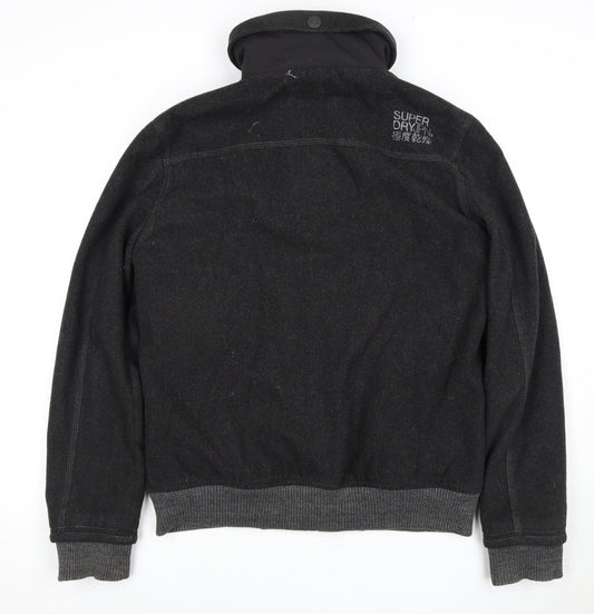 Superdry Men's Black Wool Bomber Jacket Medium