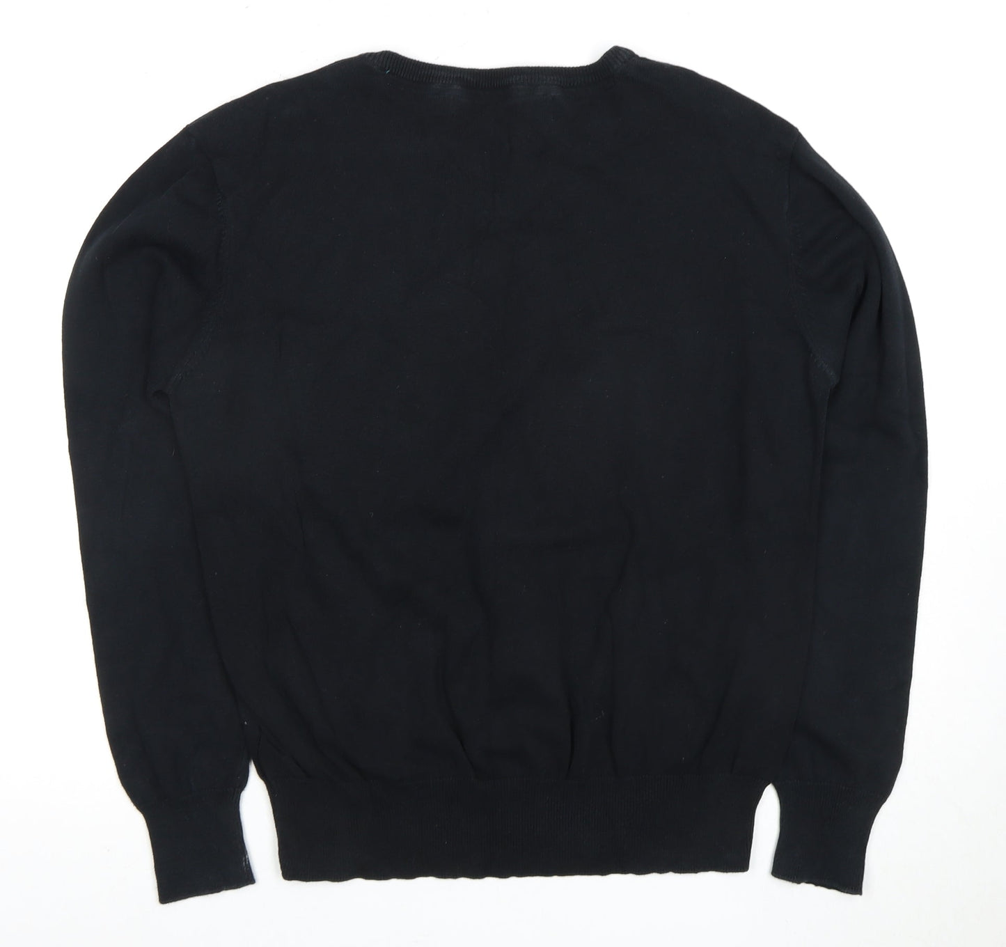 Crosshatch Women's Black V-Neck Pullover Jumper Size 12