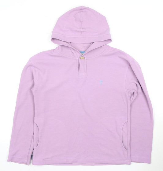 Fat Face Purple Women's Henley Hoodie Size 12 for Casual Style