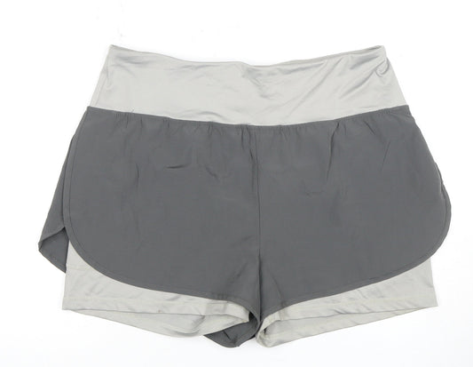 Yidarton Women's Grey Athletic Shorts L