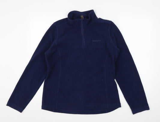 Brasher Women's Blue Fleece 1/4 Zip Sweatshirt Size 14