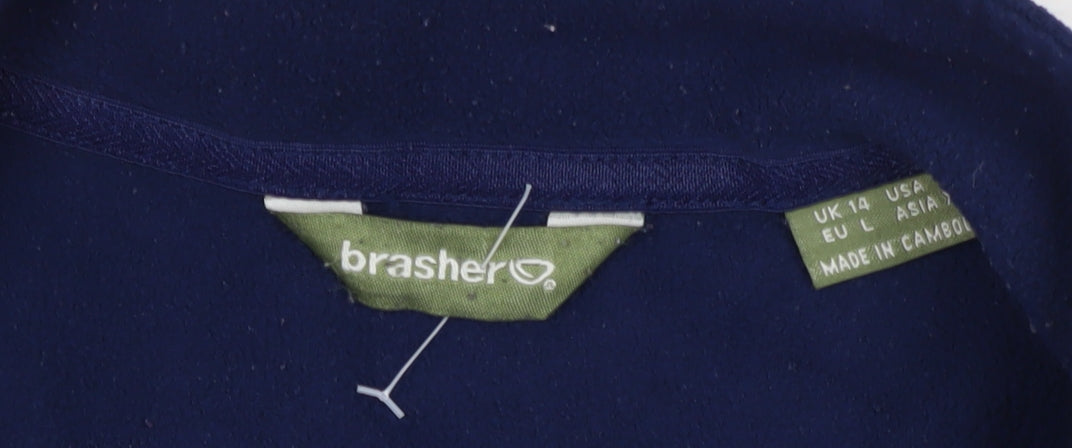 Brasher Women's Blue Fleece 1/4 Zip Sweatshirt Size 14