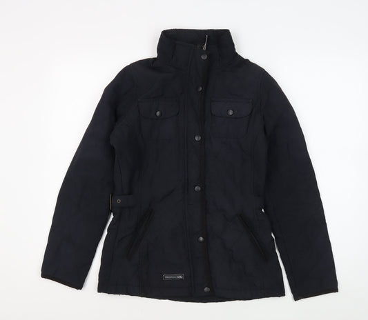Trespass Women's Black Quilted Jacket, Size XS, Belted