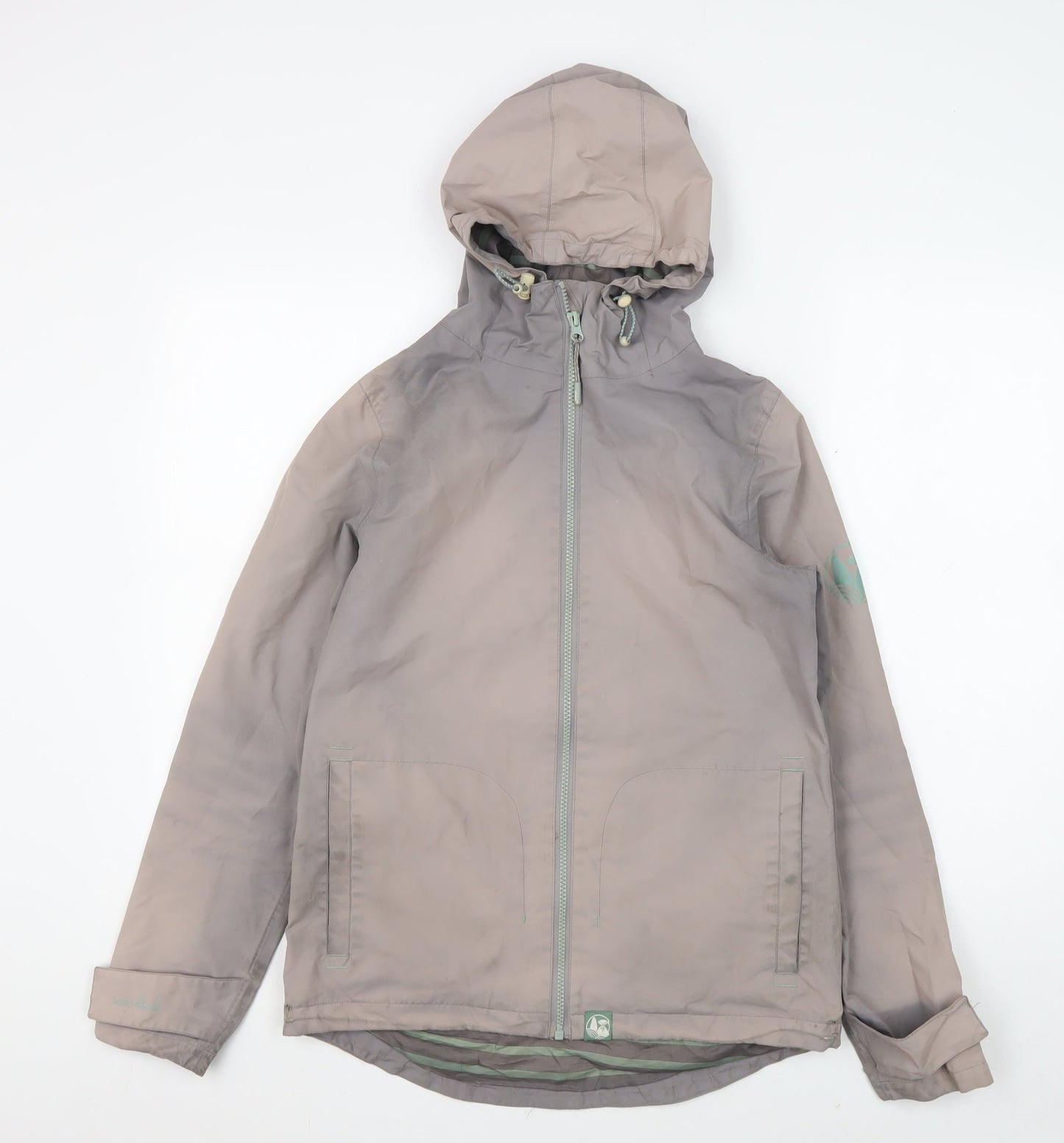Weird Fish Women's Grey Hooded Jacket Size 8