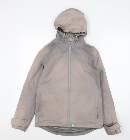 Weird Fish Women's Grey Hooded Jacket Size 8