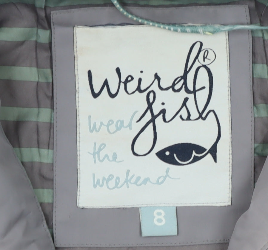 Weird Fish Women's Grey Hooded Jacket Size 8