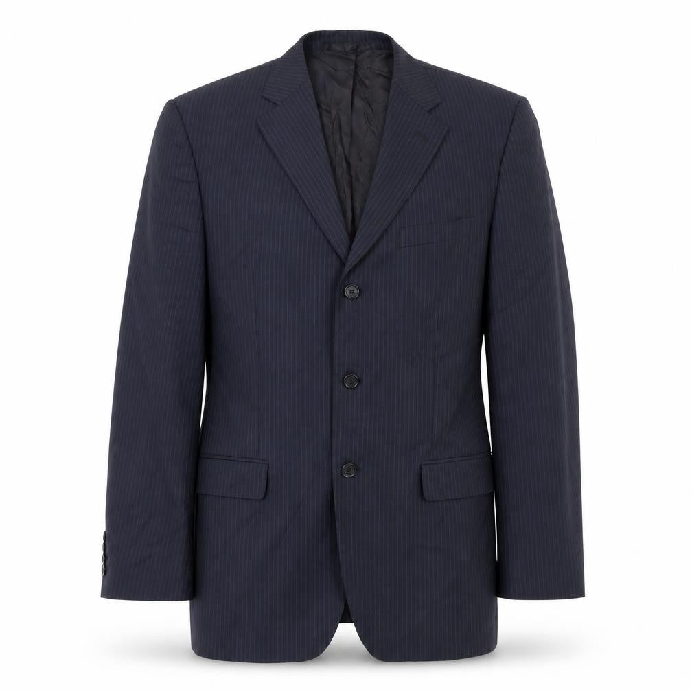 Mens 42 Chest Regular Jaeger Blue Three-Button Suit Jacket