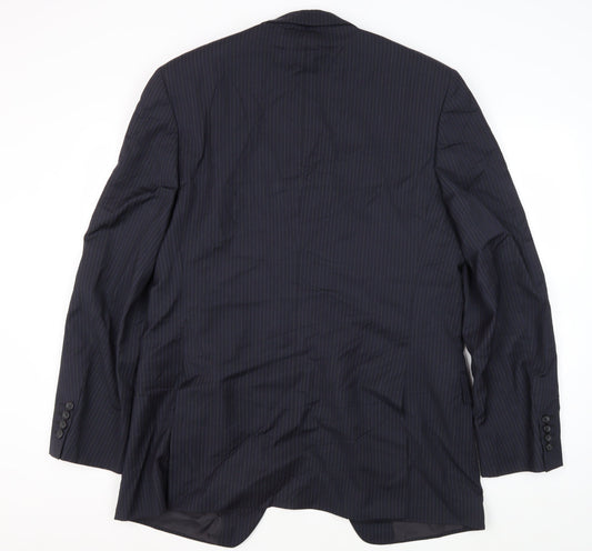 Jaeger Men's Blue Striped Suit Jacket 42L