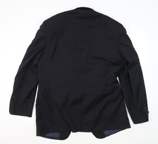 Marks and Spencer Men's Black Striped Suit Jacket 42R