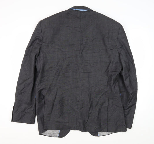 Next Men's Grey Wool Blazer, 42R Formal, Elegant