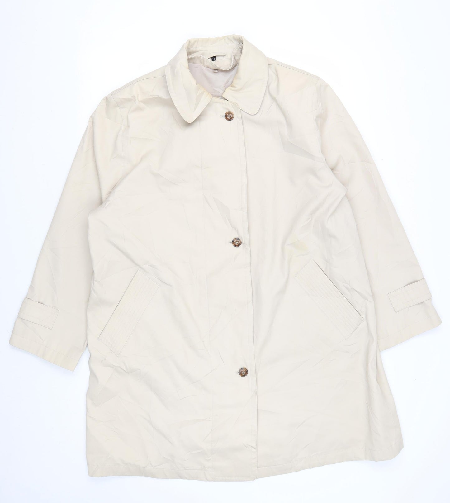 Berketex Women's Beige Trench Coat Size 14 Buttoned