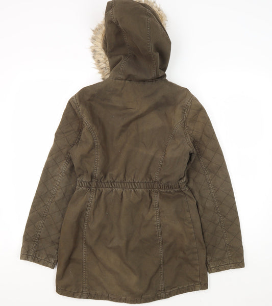 Marks and Spencer Green Parka Coat, Girls 11-12 Years