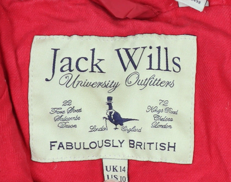 Jack Wills Women's Red Puffer Jacket Size 14