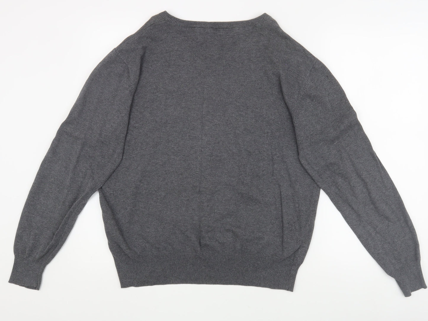 Crosshatch Men's Grey XL V-Neck Pullover Jumper