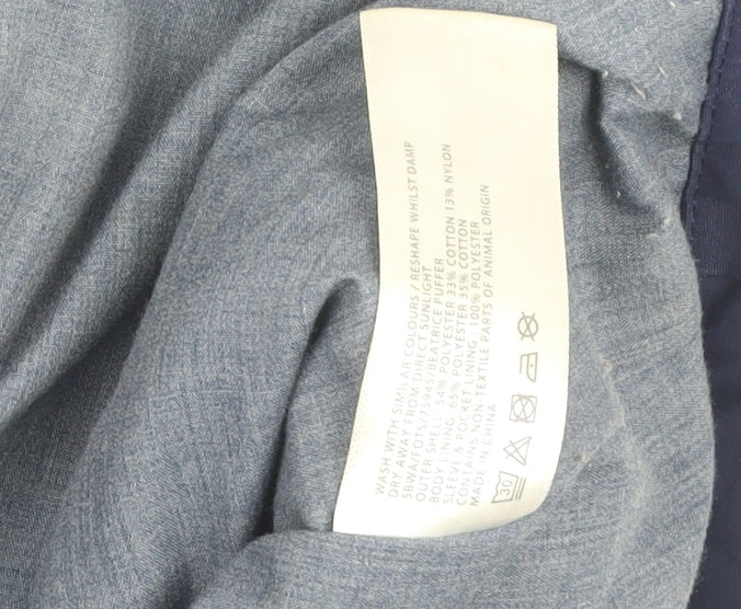 FatFace Women's Blue Puffer Jacket Size 10 Hooded