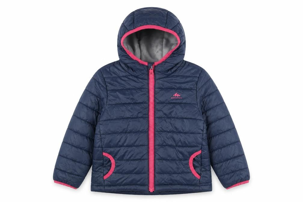 Front view of Decathlon Blue Decathlon Puffer Jacket, Hooded, size 2-3, Years