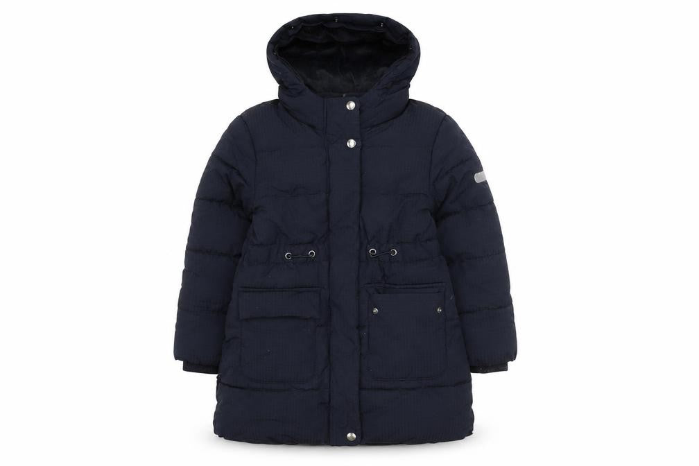 Front view of Jasper Conran girls’ black puffer jacket age 5-6