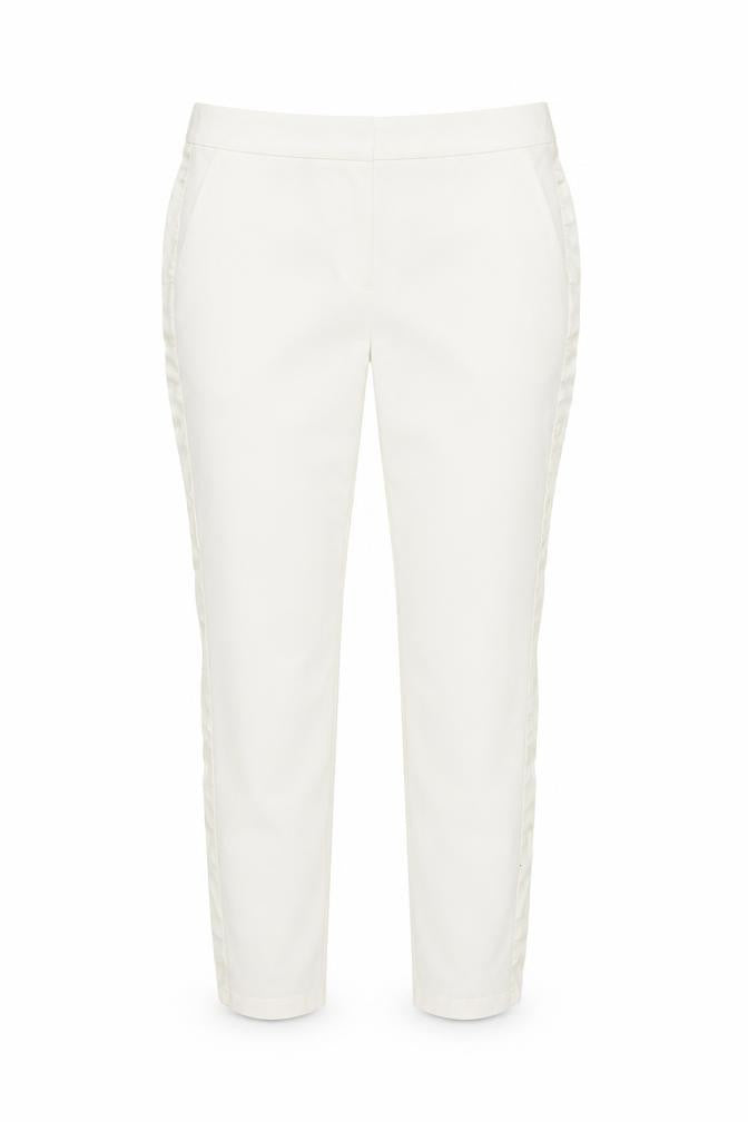 Front view of ASOS Women’s White Trousers, size UK 8
