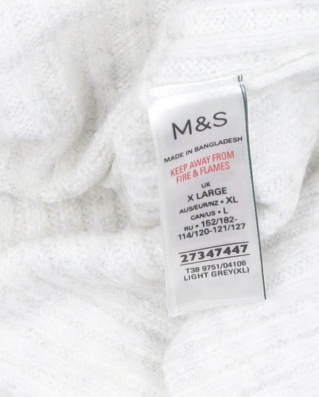 Marks and Spencer Men's Grey XL Roll Neck Jumper