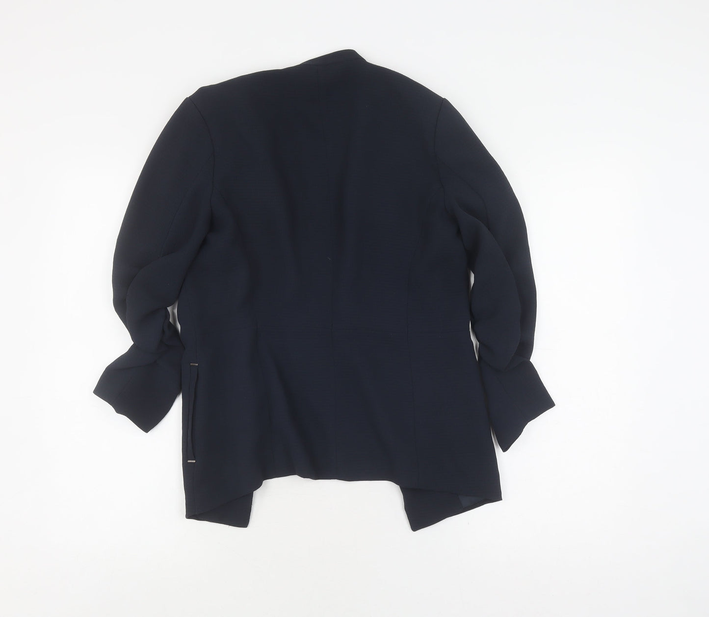 H&M Women Black Blazer Size 4 Long Sleeve Polyester