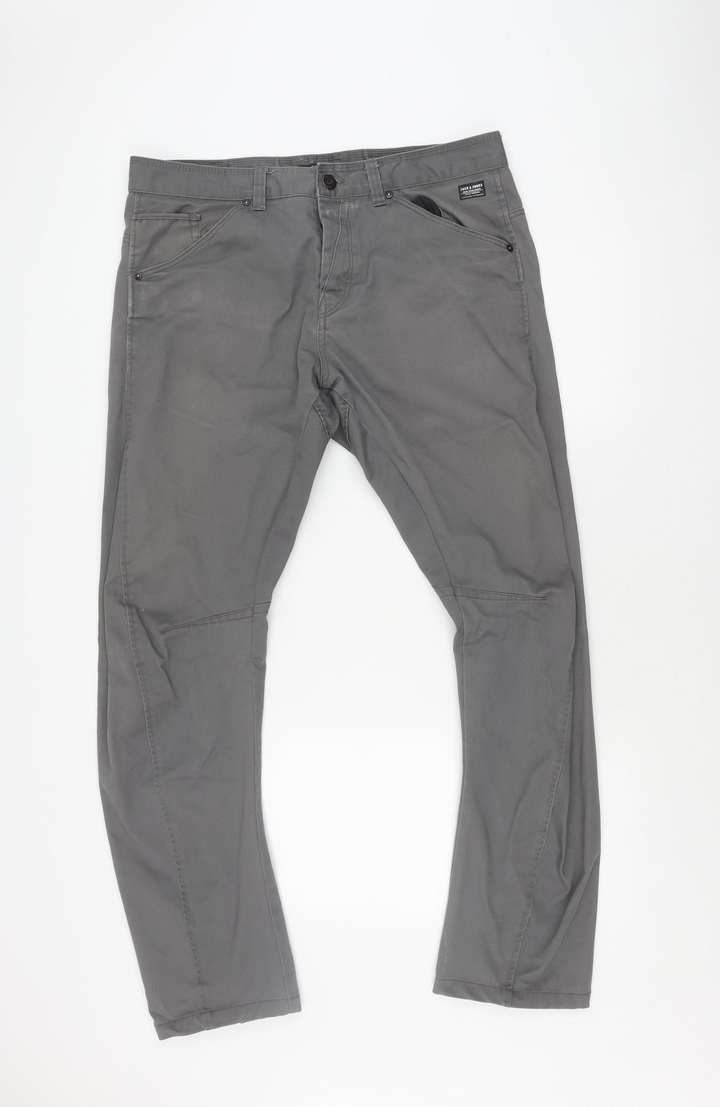 Jack & Jones Men's Grey Chino Trousers, Size 36