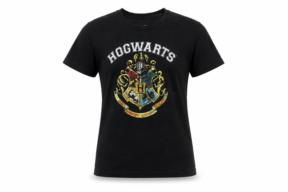 Unisex Adultss UK Size M Harry Potter Black Cotton Blend T-Shirt