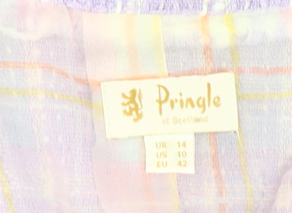 Pringle of Scotland Women's Purple Plaid Blazer Size 14