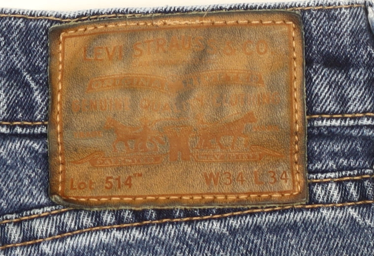 Levi's Men's Blue Straight Jeans Size 34 Comfort Stretch