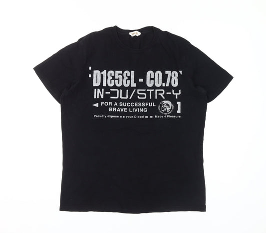Diesel Men's Black Graphic Print T-Shirt Size S