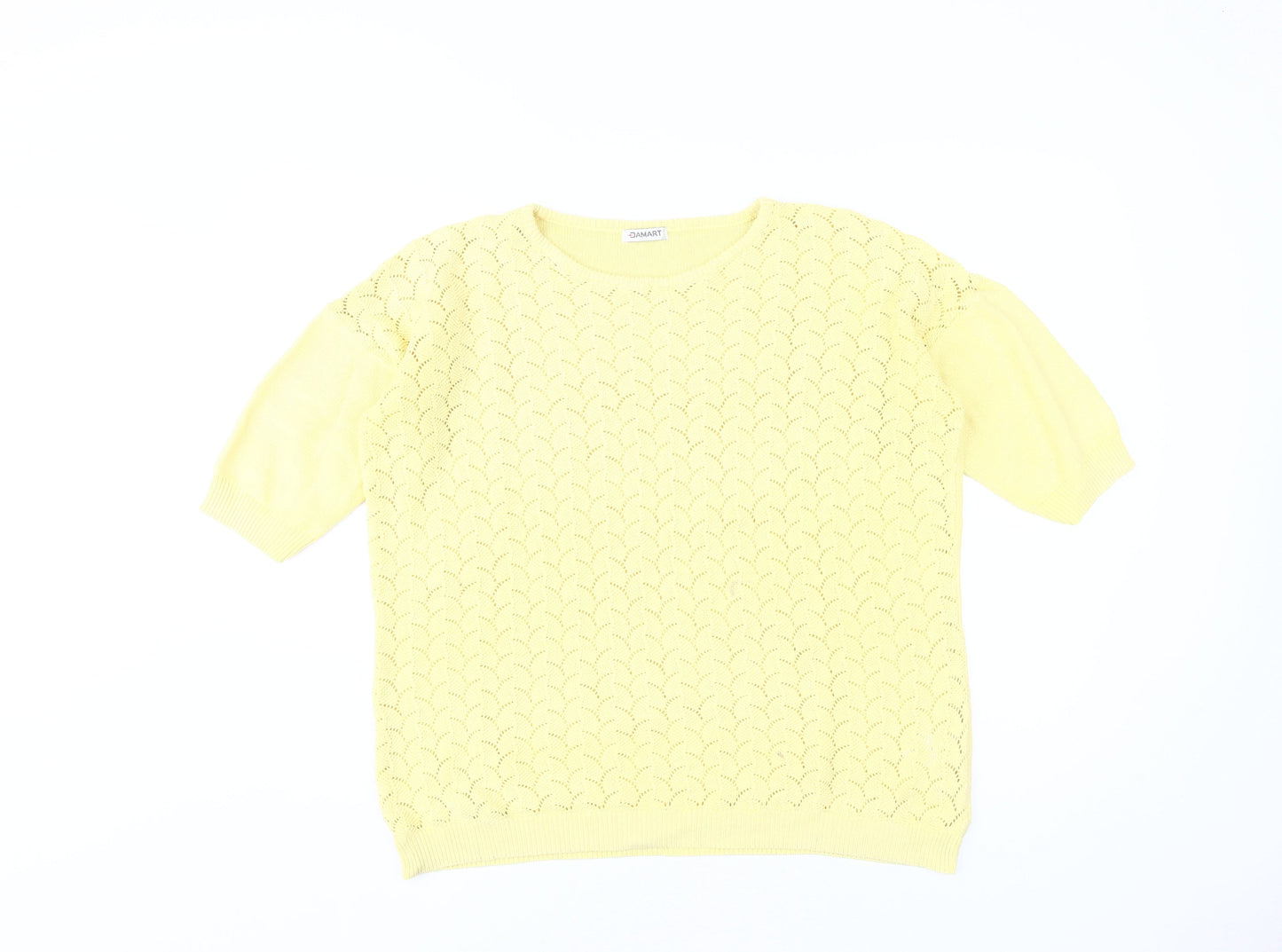 Damart Women's Yellow Crew Neck Pullover Jumper, Size 18-20