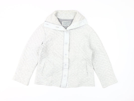 Per Una Women's Grey Quilted Hooded Jacket M