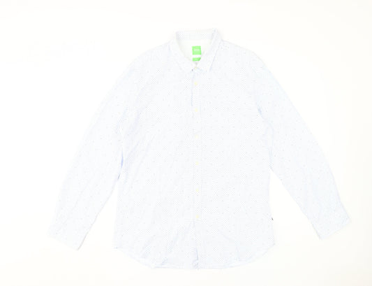 BOSS Men's Blue XL Slim Fit Dress Shirt