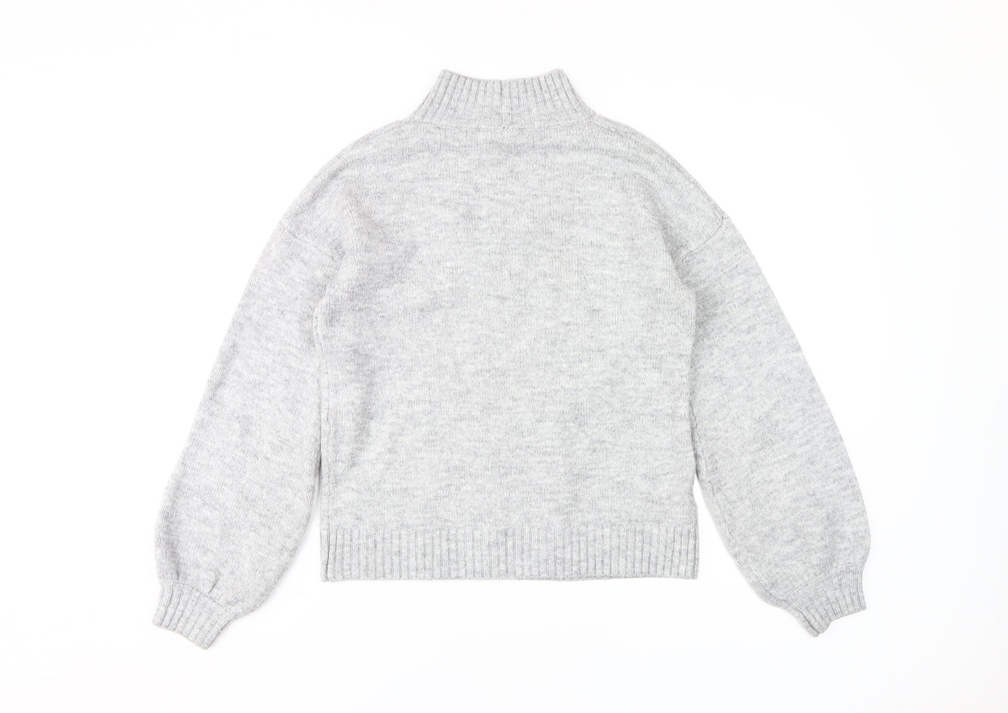 Next Women's Grey XS Pullover Jumper with Heart Accents