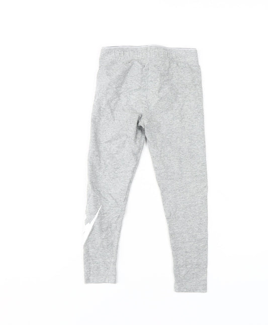 Nike Girls Grey Leggings 6 Years Elastic Waist Athleisure