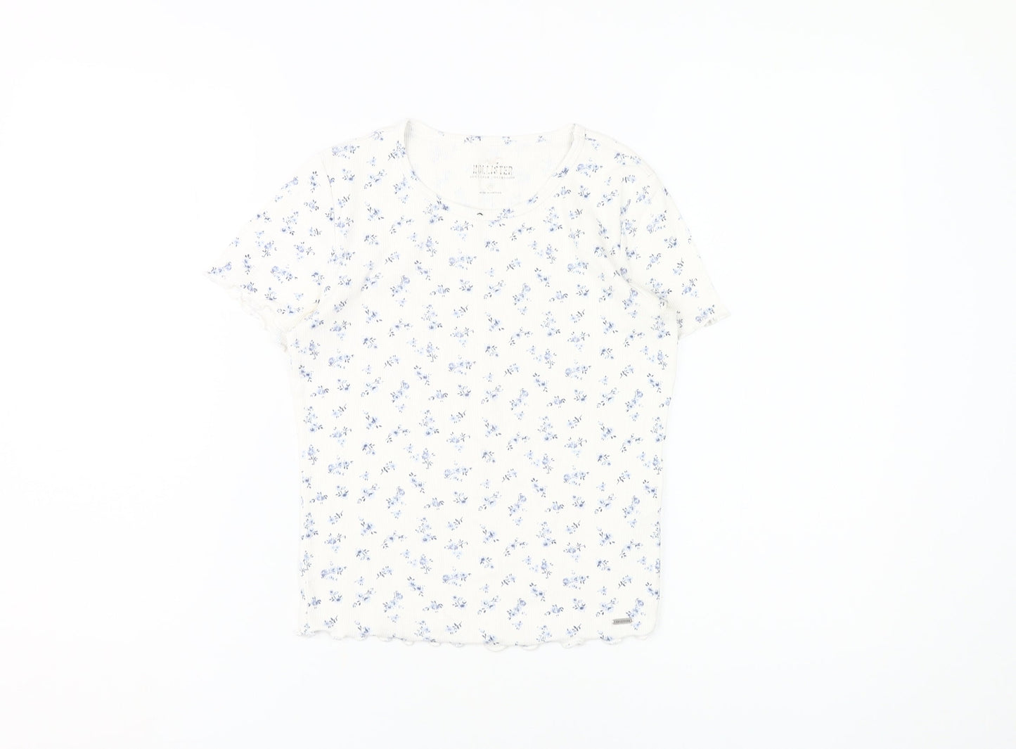 Hollister Women's Ivory Floral T-Shirt XS Casual
