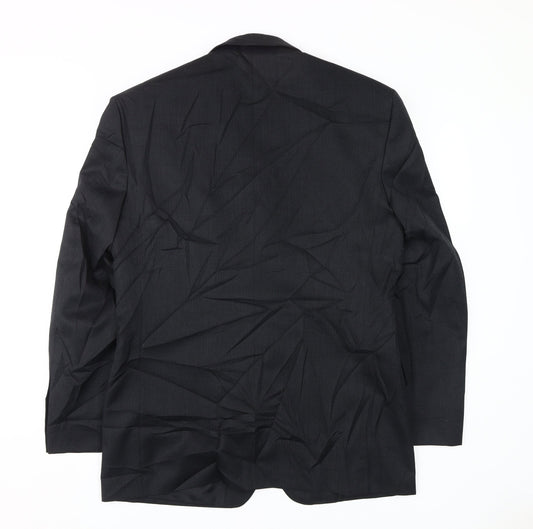 Burton Mens Black Blazer, 40 Regular Fit Single-Breasted