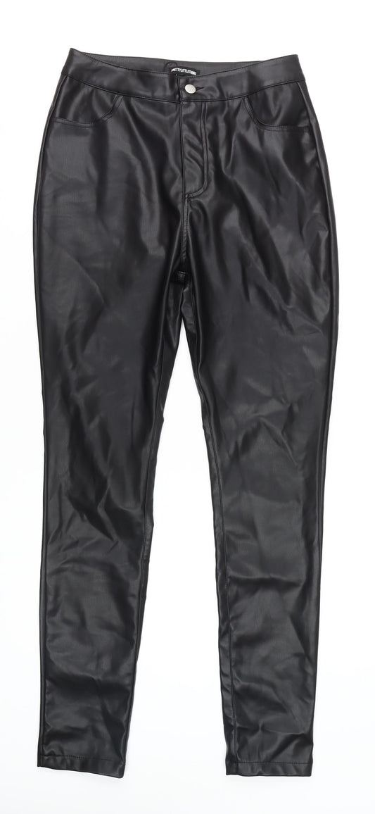 PrettyLittleThing Women's Black Skinny Faux Leather Trousers