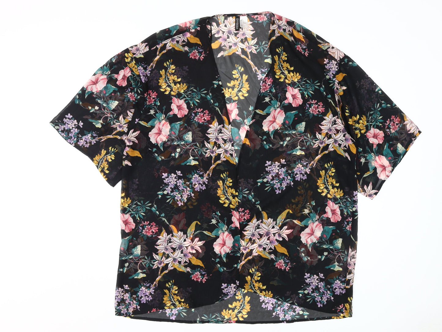 H&M Women's Floral Kimono Blouse, L, Multicoloured