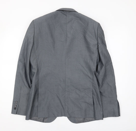 Burton Mens Grey Slim Fit Blazer - Men's Jacket 38R