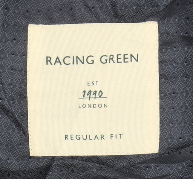 Racing Green Men's Blue Checked Waistcoat 50R