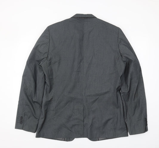 Butler & Webb Grey Men's Blazer 40, Striped Classic