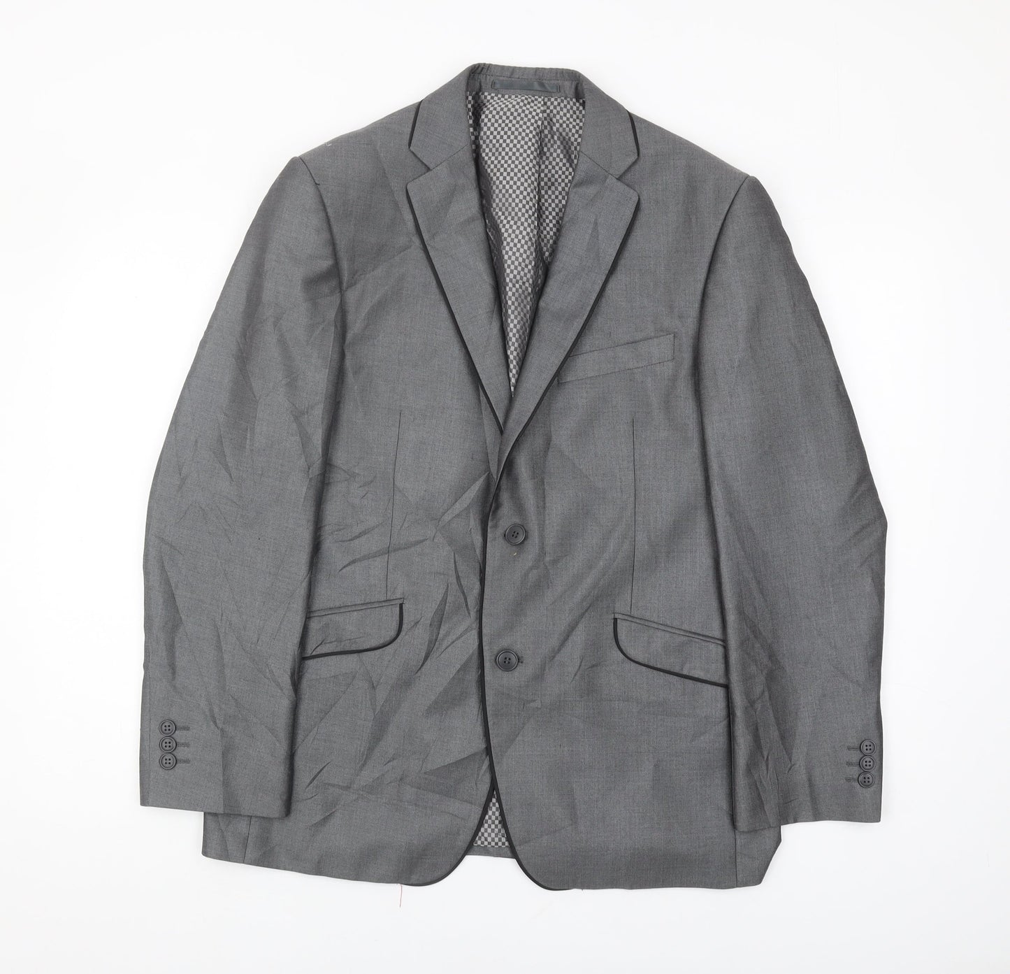 Lambretta Men Grey Check Blazer Jacket 40 Short