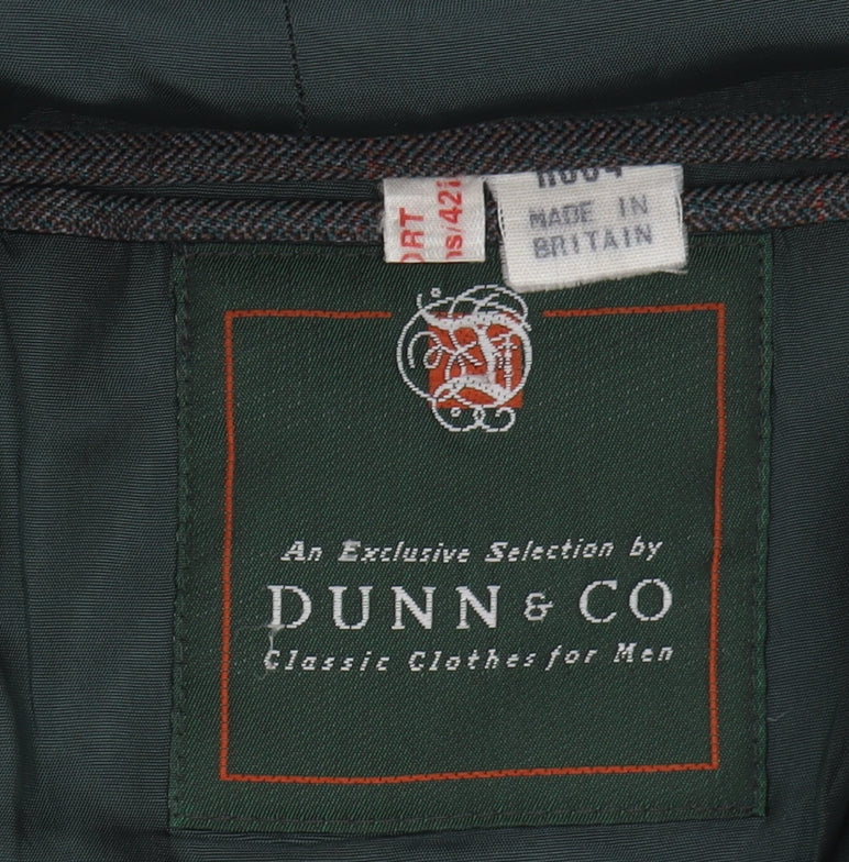 Dunn & Co Men's Grey Check Blazer, Size 42S, Classic Style