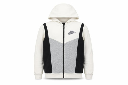 Nike Boys White Full Zip Hoodie M - Sports Casual Gym